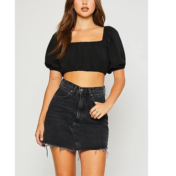 PRETTY garbage women’s black criss cross open back crop top - Picture 4 of 6